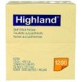 3M Highland 3 x 5 in. Self-Stick Note - Yellow; Pack 12 1434840